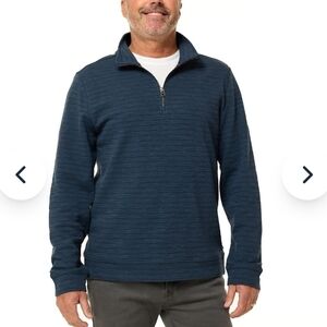 Men's 1/4 Zip Long Sleeve Pullover - Dockers - Blue - L